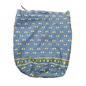 Vintage Retired Vera Bradley Blue Bees Yellow Roses Small Backpack Drawstring